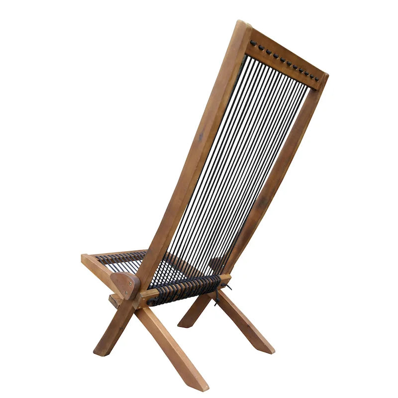 chaise pliante en bois tressé