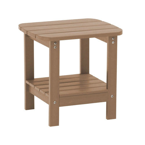 Table d'appoint carrée d'extérieur à double plancher en résine HIPS 18,9