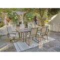 Signature Design by Ashley Beach Front Beige 7-Piece Outdoor Dining Package - 42W x 71/94D x 30H