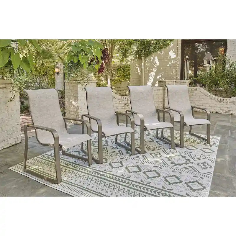 Ensemble de salle à manger d'extérieur 7 pièces Signature Design by Ashley, couleur beige, style plage - 42 po L x 71/94 po P x 30 po H