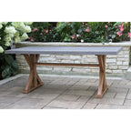 Ensemble de salle à manger Nadine 6 pièces en eucalyptus et composite avec chaises empilables en osier