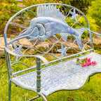 Banc en forme d'espadon côtier avec assise incurvée - 50,39 x 19,29 x 39,37