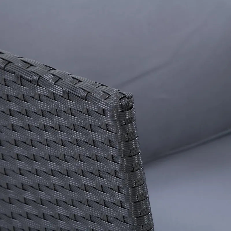 Fauteuil de patio CorLiving noir - Finition noire/coussins gris cendré