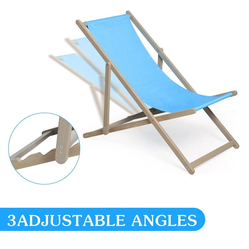 Ensemble de 2 chaises longues de plage pour patio