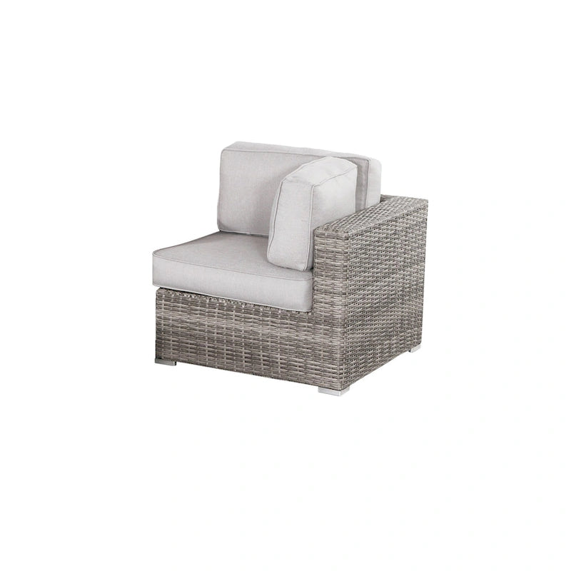 Ensemble de sièges d'angle en rotin 7 pièces LSI avec coussins