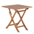 Table de patio pliante 2 personnes en teck naturel de style nordique 28