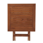 Table de patio pliante 2 personnes en teck naturel de style nordique 28