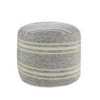 Pouf d'intérieur/extérieur Sevita Farmhouse à triple rayure - 45,7 x 45,7 x 35,6 cm