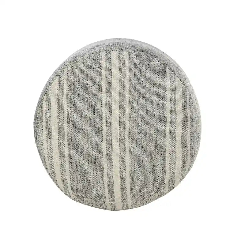 Pouf d'intérieur/extérieur Sevita Farmhouse à triple rayure - 45,7 x 45,7 x 35,6 cm