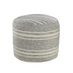 Pouf d'intérieur/extérieur Sevita Farmhouse à triple rayure - 45,7 x 45,7 x 35,6 cm