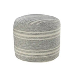 Pouf d'intérieur/extérieur Sevita Farmhouse à triple rayure - 45,7 x 45,7 x 35,6 cm