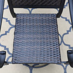 Ensemble de salle à manger d'extérieur MAISON ARTS 7 pièces, 6 chaises en rotin avec coussin et 1 table avec trou pour parasol - Non disponible