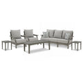 Signature Design by Ashley Visola Gray 6-Piece Outdoor Package - 80W x 33D x 37H
