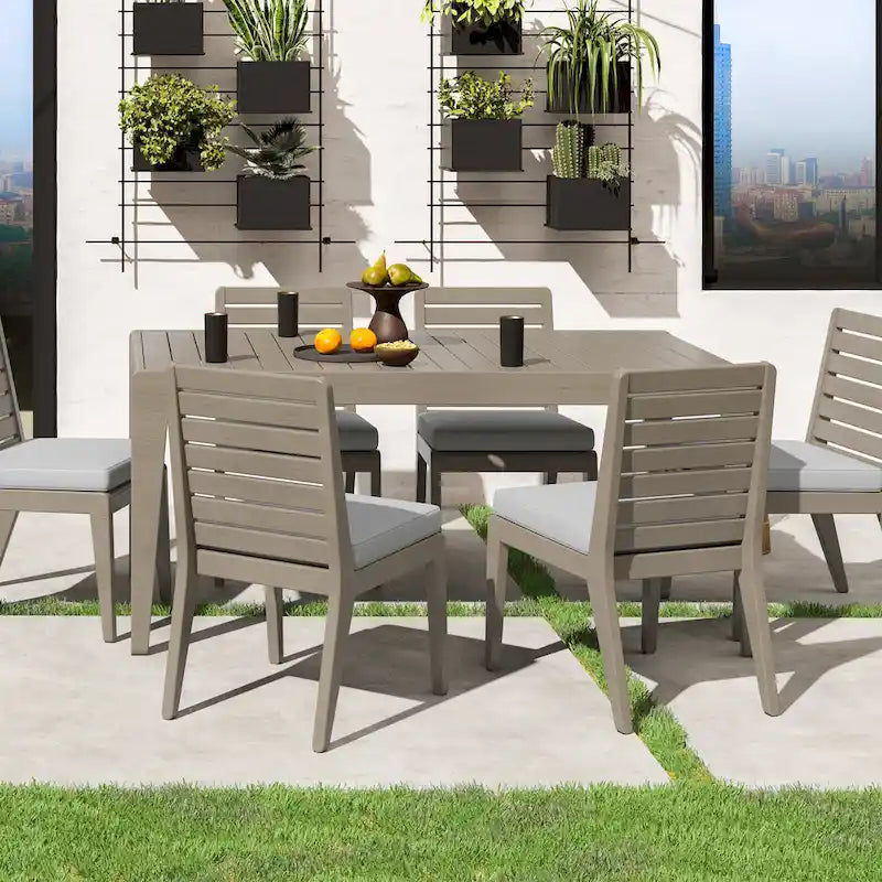 Homestyles Sustain Brown Wood Outdoor Dining Table - 66 x 36 x 30