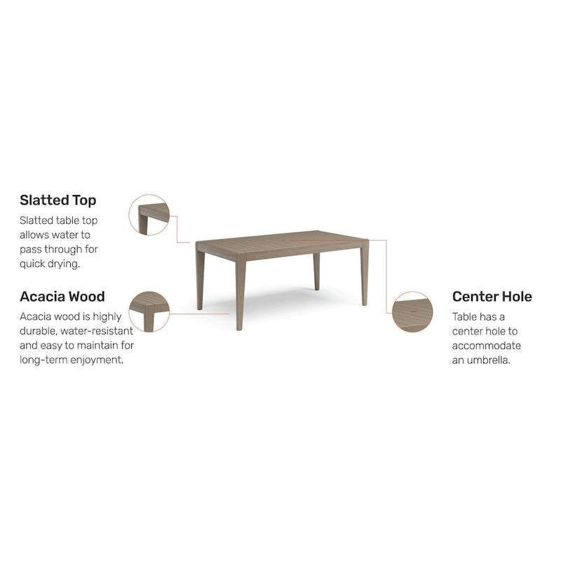 Table de salle à manger d'extérieur Homestyles Sustain en bois brun - 66 x 36 x 30