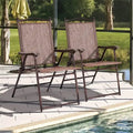 Chaises de terrasse pliantes à dossier en toile pour camping (lot de 2)