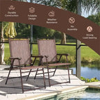 Chaises de terrasse pliantes à dossier en toile pour camping (lot de 2)