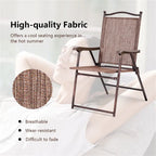 Chaises de terrasse pliantes à dossier en toile pour camping (lot de 2)
