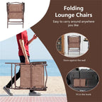 Chaises de terrasse pliantes à dossier en toile pour camping (lot de 2)