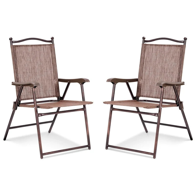 Chaises de terrasse pliantes à dossier en toile pour camping (lot de 2)