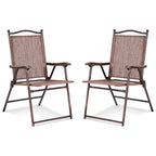Chaises de terrasse pliantes à dossier en toile pour camping (lot de 2)