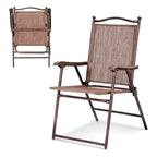 Chaises de terrasse pliantes à dossier en toile pour camping (lot de 2)