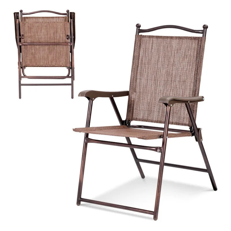 Chaises de terrasse pliantes à dossier en toile pour camping (lot de 2)