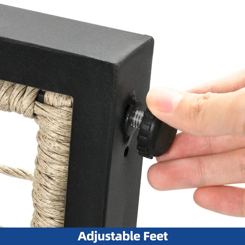 Table de salle à manger rectangulaire d'extérieur Moasis avec plateau en faux bois pour 4 à 6 personnes