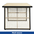 Table de salle à manger rectangulaire d'extérieur Moasis avec plateau en faux bois pour 4 à 6 personnes