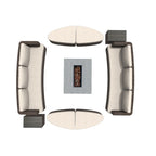 Ensemble de 9 pièces pour patio en résine tressée avec table foyer en béton