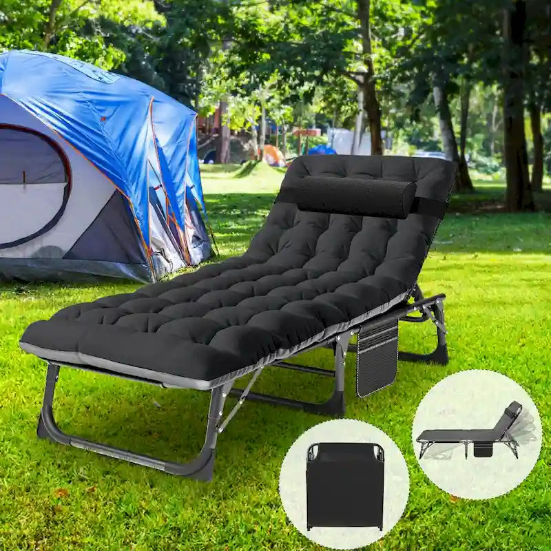 Lit de camp pliant DoCred amélioré et renforcé avec matelas