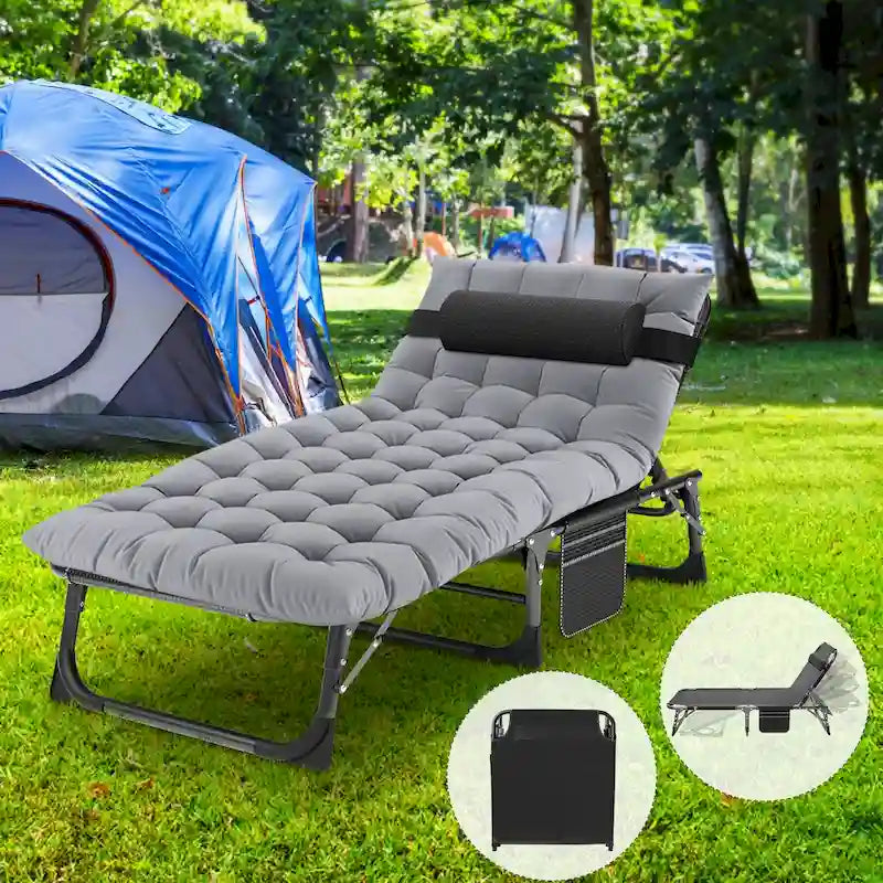 Lit de camp pliant DoCred amélioré et renforcé avec matelas