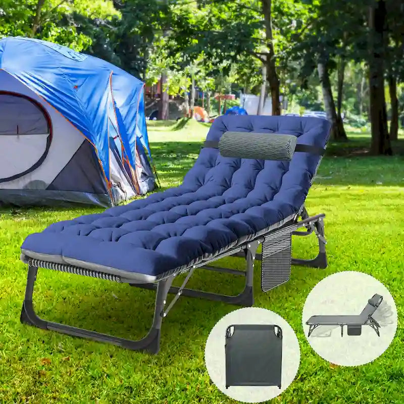 Lit de camp pliant DoCred amélioré et renforcé avec matelas