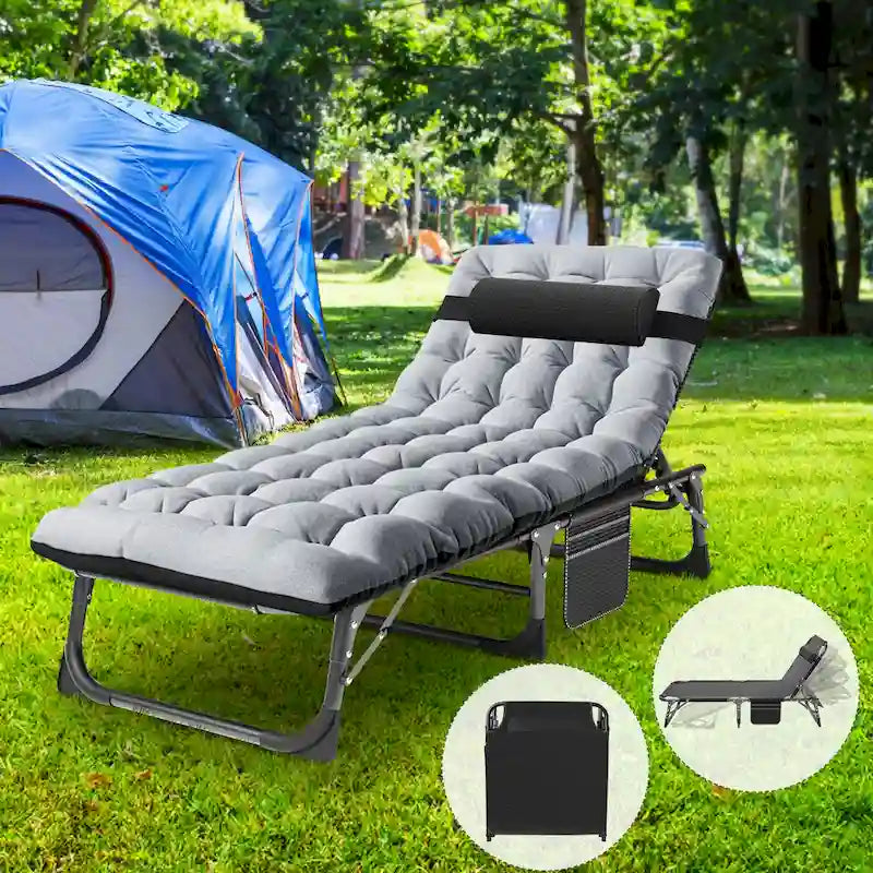 Lit de camp pliant DoCred amélioré et renforcé avec matelas