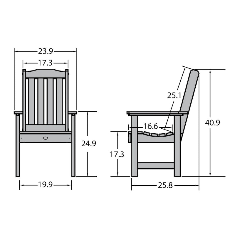 Fauteuil de jardin Lehigh Eco-friendly à hauteur de salle à manger