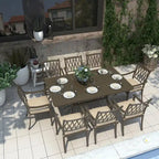 9-Piece Cast Aluminum Patio Dining Set with Cushions
