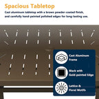 Ensemble de salle à manger de patio en aluminium moulé 9 pièces avec coussins