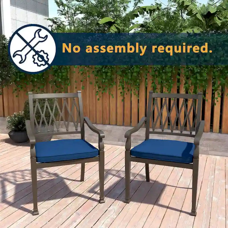 Ensemble de salle à manger de patio en aluminium moulé 9 pièces avec coussins