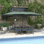 Ensemble de salle à manger de patio en aluminium moulé 9 pièces avec coussins