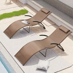 Chaise longue d'extérieur en aluminium Crestlive Products avec dossier réglable