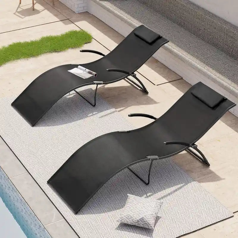 Chaise longue d'extérieur en aluminium Crestlive Products avec dossier réglable