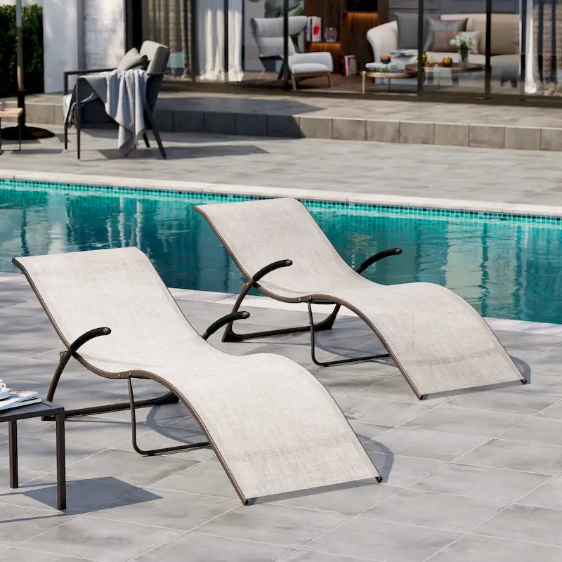 Chaise longue d'extérieur en aluminium Crestlive Products avec dossier réglable