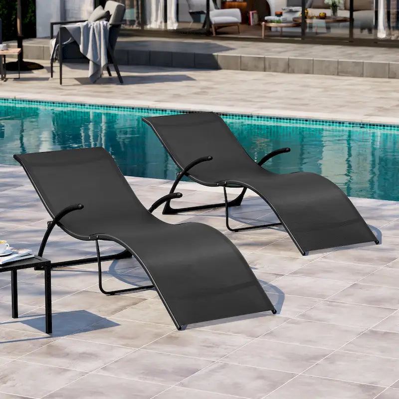 Chaise longue d'extérieur en aluminium Crestlive Products avec dossier réglable