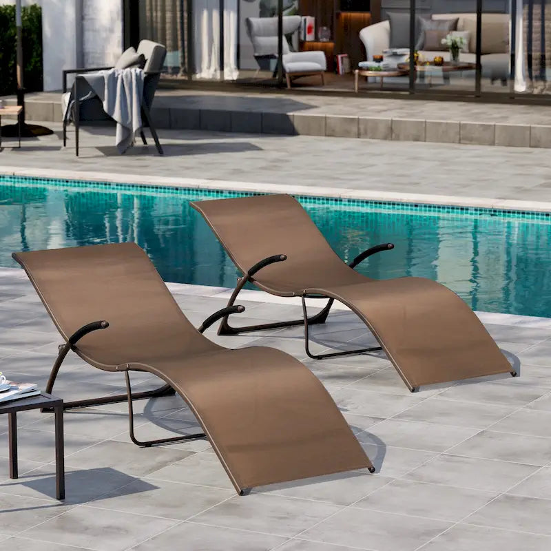 Chaise longue d'extérieur en aluminium Crestlive Products avec dossier réglable