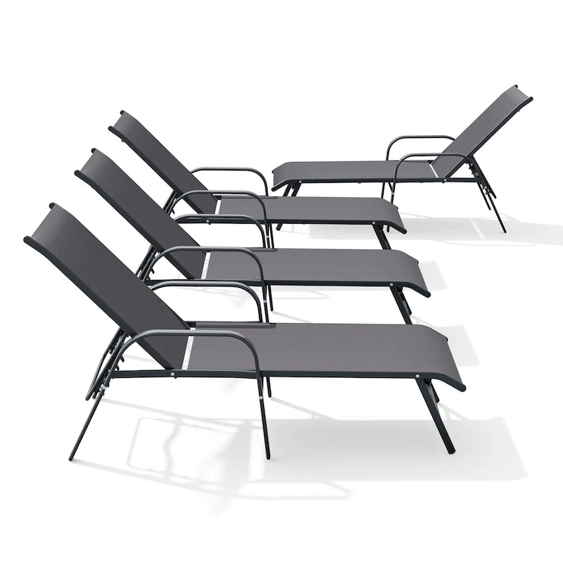 Chaise longue d'extérieur en aluminium Crestlive Products avec dossier réglable