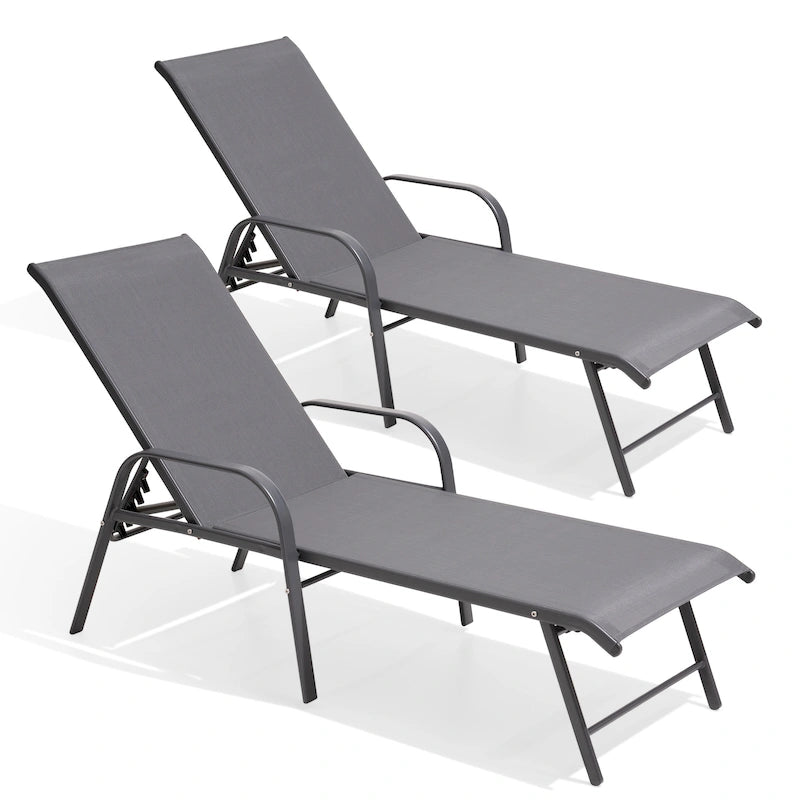 Chaise longue d'extérieur en aluminium Crestlive Products avec dossier réglable