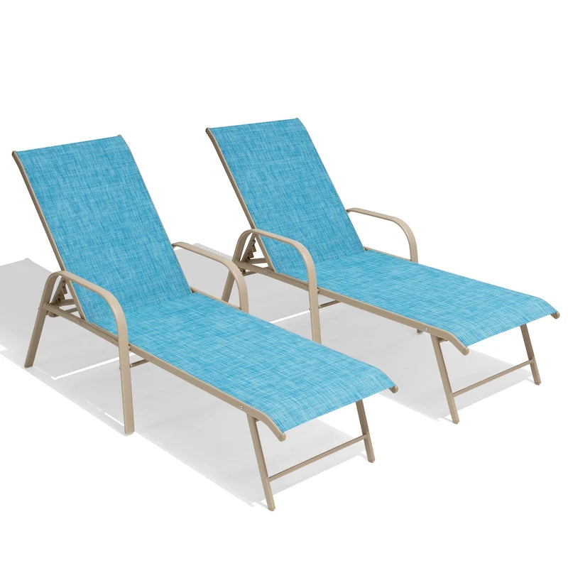 Chaise longue d'extérieur en aluminium Crestlive Products avec dossier réglable