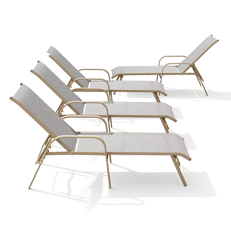 Chaise longue d'extérieur en aluminium Crestlive Products avec dossier réglable