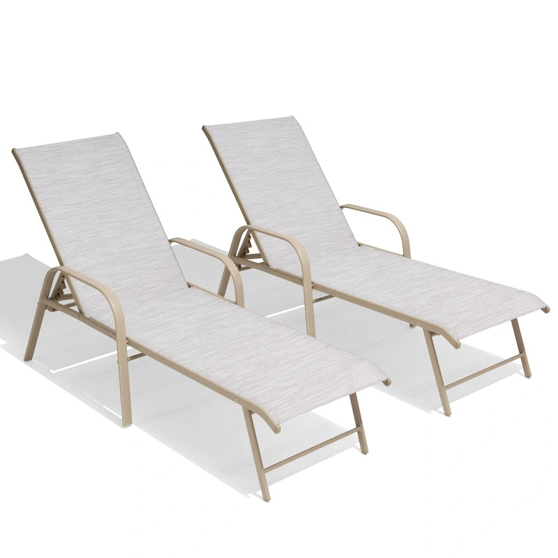 Chaise longue d'extérieur en aluminium Crestlive Products avec dossier réglable