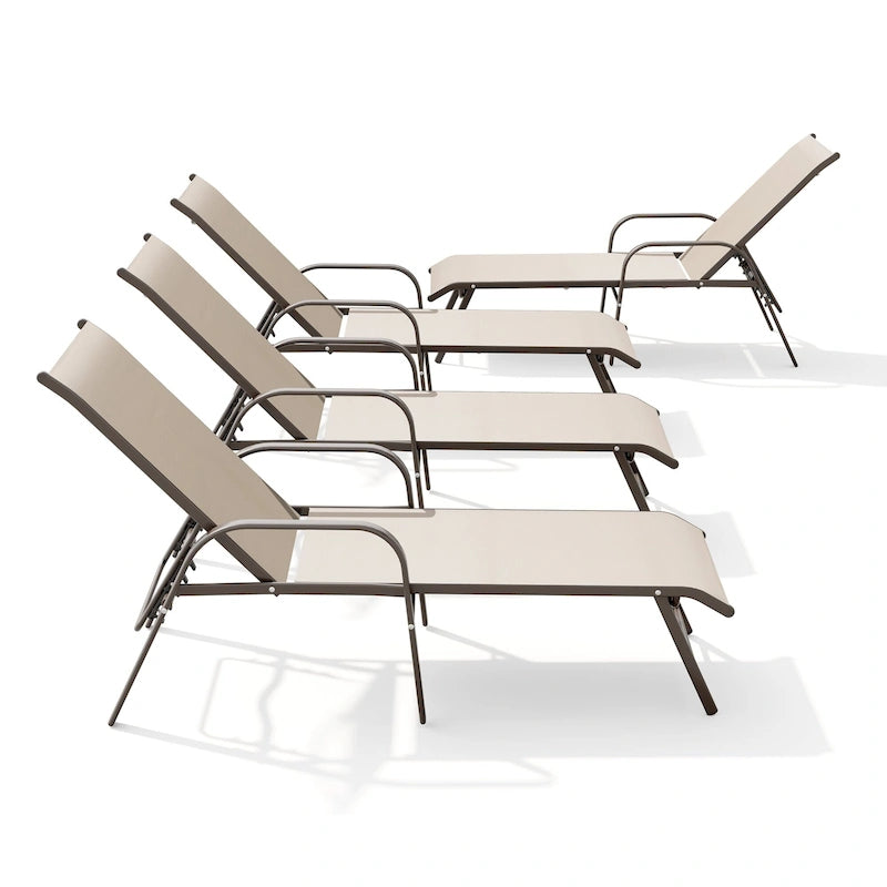 Chaise longue d'extérieur en aluminium Crestlive Products avec dossier réglable